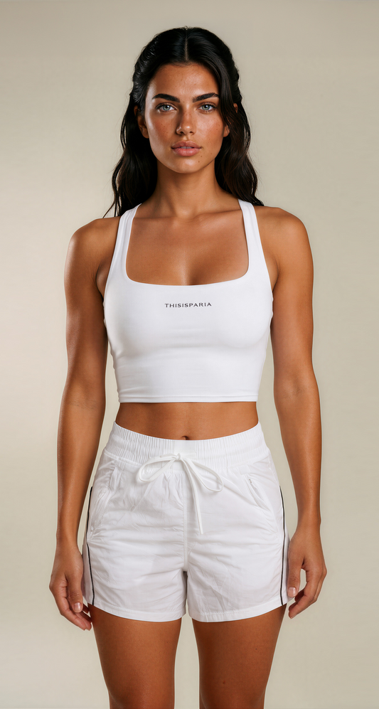 Crossline Sculpt Top – White