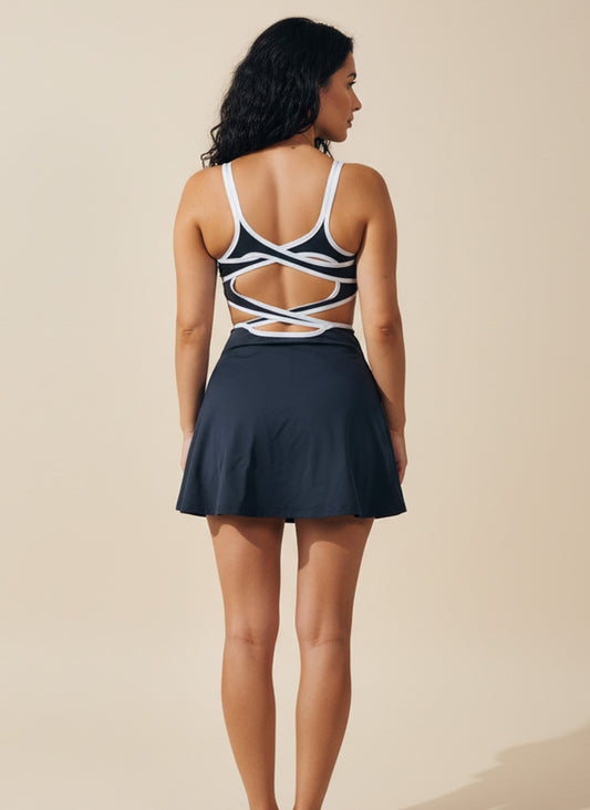 Heartline Dress Navy