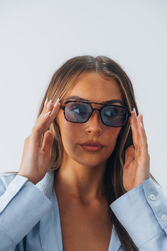 Leopard Blue – Pattern Frame Sunglasses