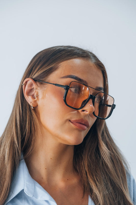 Oversized Amber Lens Sunglasses