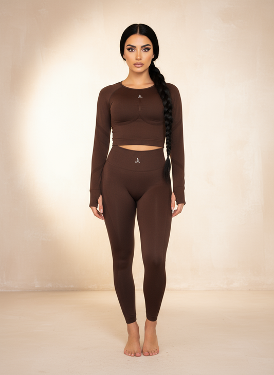 Luna Sculpt Seamless Set – Espresso Brown