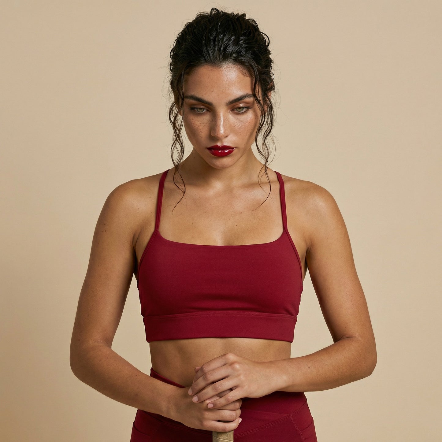 Scarlet Cross-Back Top