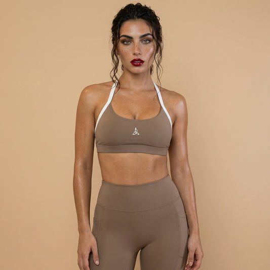 Vibe Halter Sport Bra - Braun
