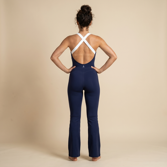 Navy Sculpt Flare Jumpsuit - Limited Edition