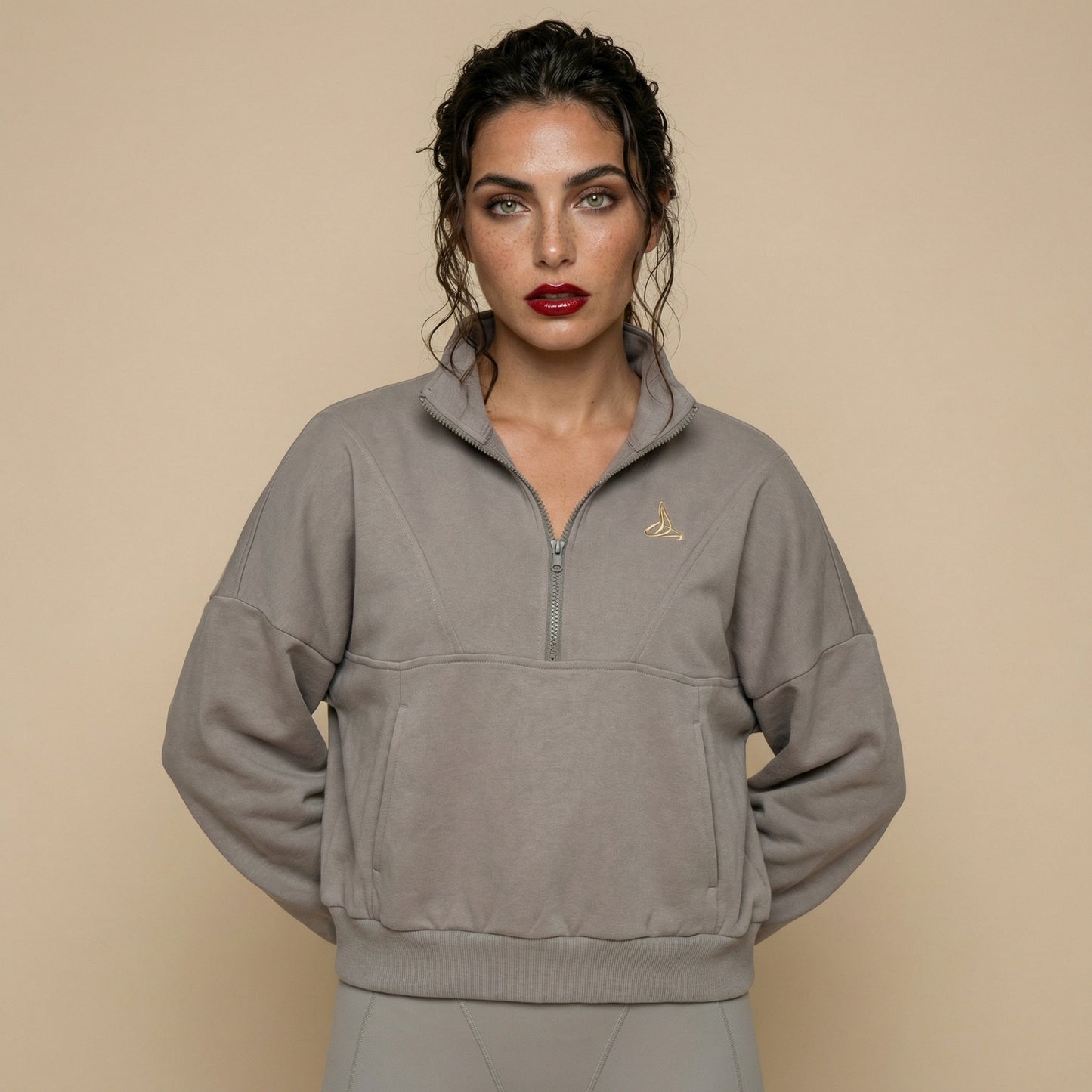Aura Half-Zip – Stone