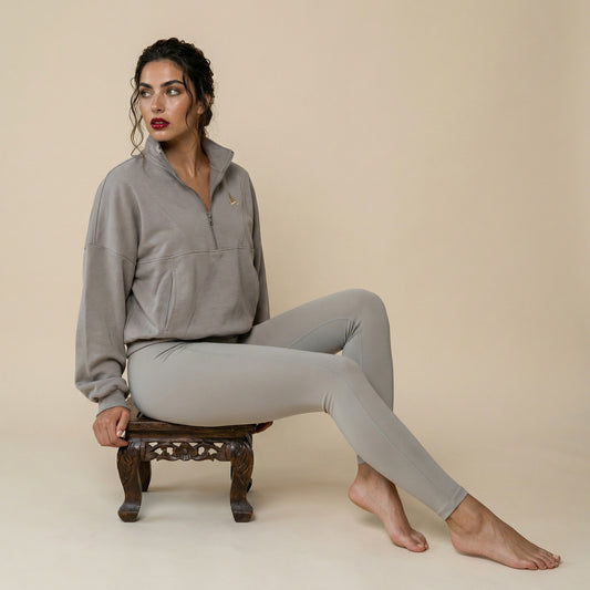 Aura Half-Zip – Stone