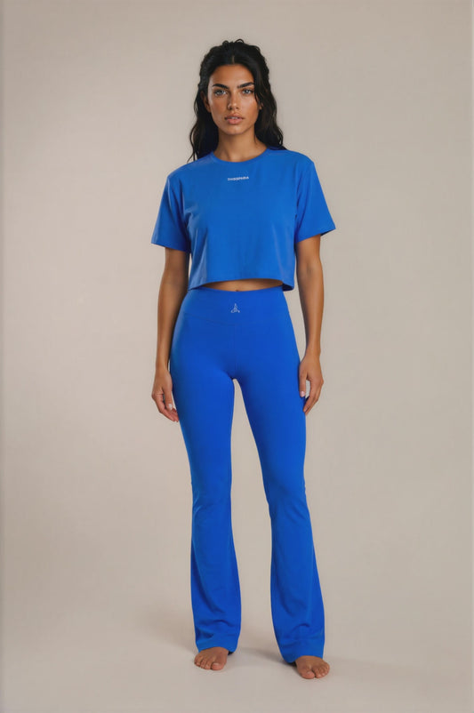 Azure Flow Oversized Crop Tee